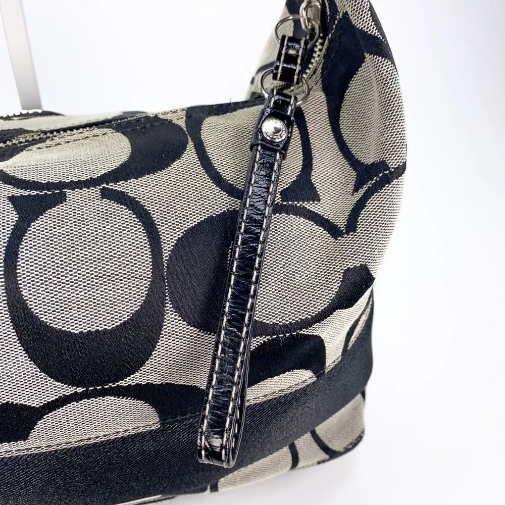 COACH Hobo Signature Stripe Canvas Shoulder bag - E1094-F15197 - Picture 14 of 15